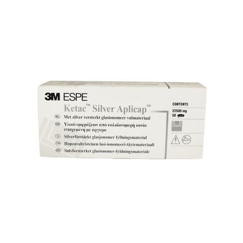 3M ESPE 37010 Ketac Silver Aplicap Glass Ionomer Restorative Capsules 50/Pk 3M ESPE 37010 Ketac Silver Aplicap Glass Ionomer Restorative Capsules 50/Pk